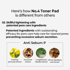 numbuzin No.4 Pore Zero Peeled Egg Toner Pad,190ml / 70 pads / 6.42fl.oz