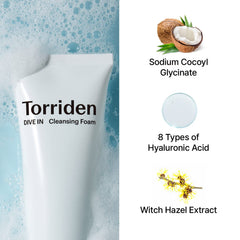 Torriden DIVE-IN Low Molecular Hyaluronic Acid Cleansing Foam - KosBeauty