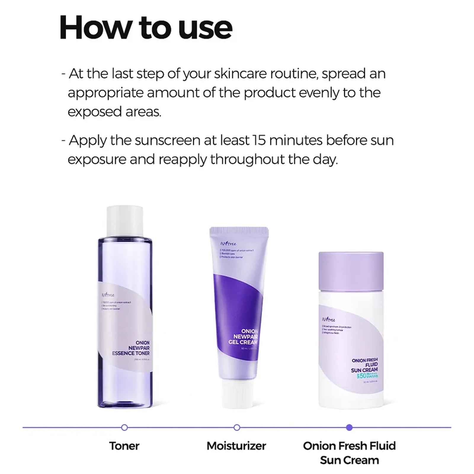 [ ISNTREE ] Onion Fresh Fluid Sun Cream SPF50+ PA++++ 50ml
