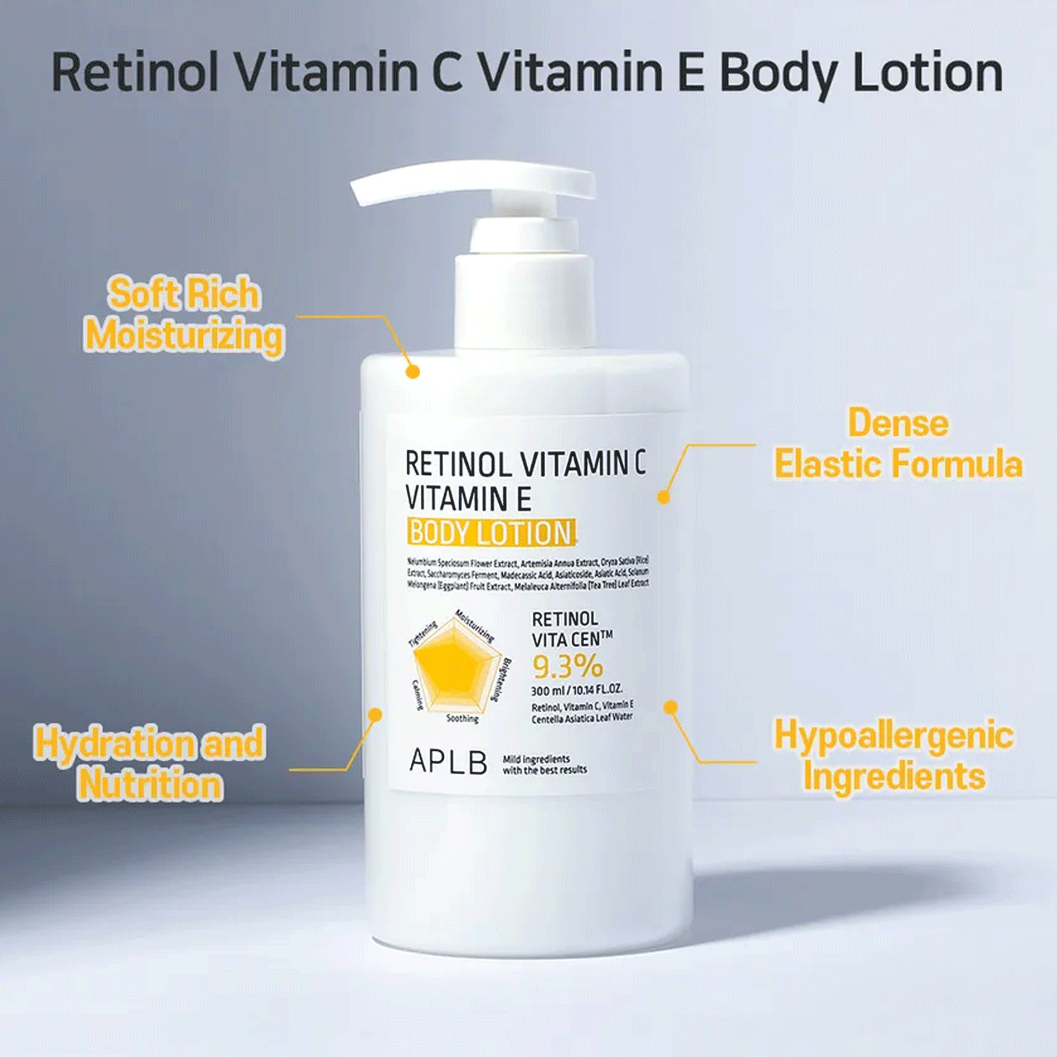 [ APLB ] Retinol Vitamin C Vitamin E Body Lotion 300ml / 10.14 fl.oz
