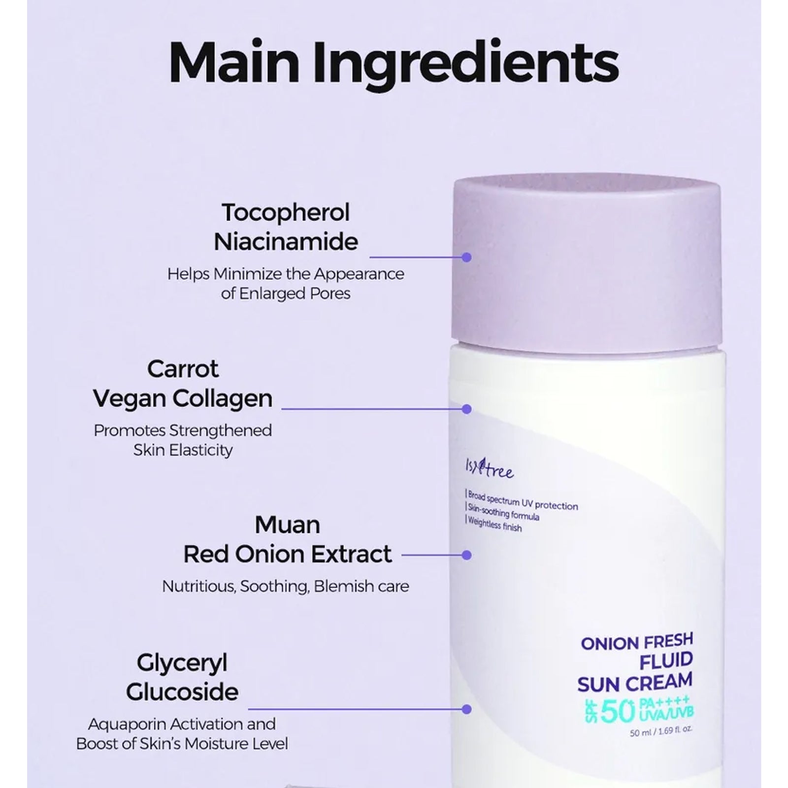 [ ISNTREE ] Onion Fresh Fluid Sun Cream SPF50+ PA++++ 50ml