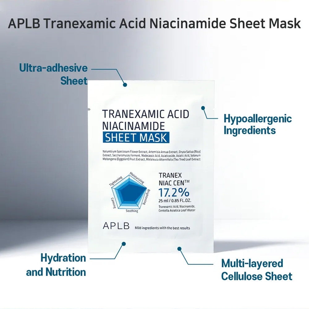 [ APLB ] Tranexamic Acid Niacinamide Sheet Mask 25ml 10ea - KosBeauty