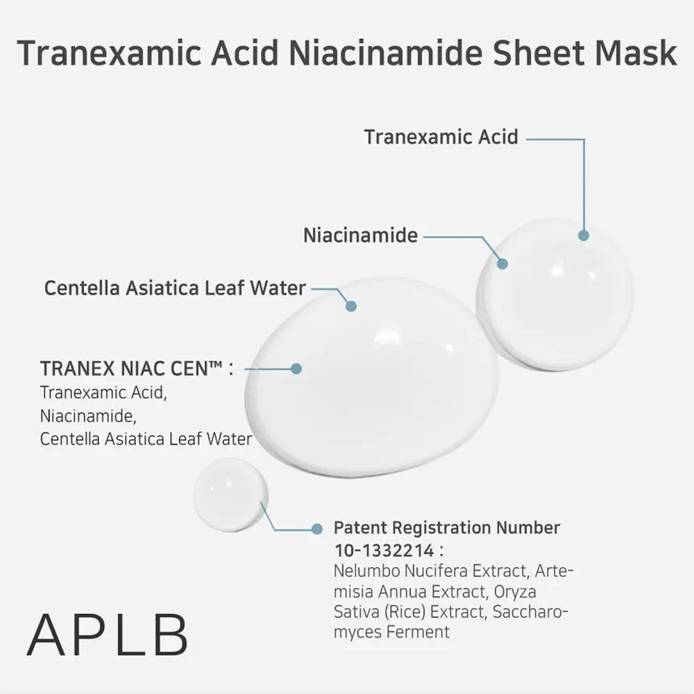 [ APLB ] Tranexamic Acid Niacinamide Sheet Mask 25ml 10ea - KosBeauty