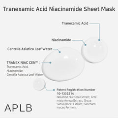 [ APLB ] Tranexamic Acid Niacinamide Sheet Mask 25ml 10ea - KosBeauty