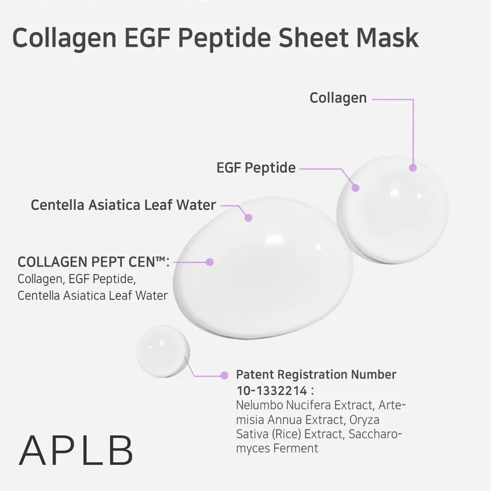[ APLB ] Collagen EGF Peptide Sheet Mask 25ml 10ea - KosBeauty
