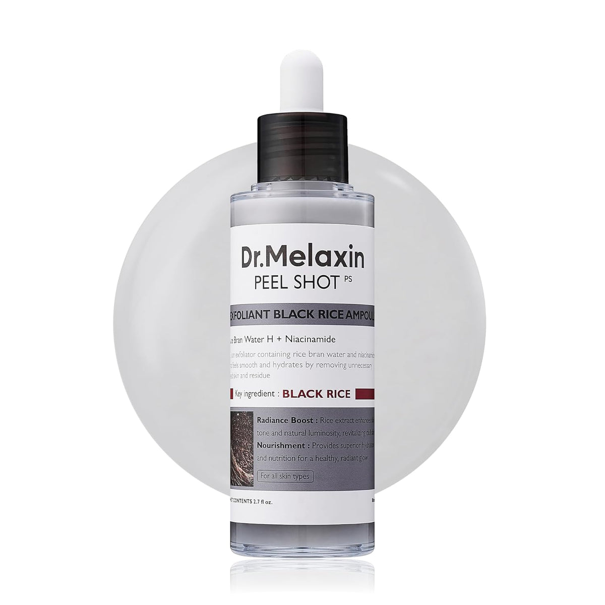 [ Dr.Melaxin ]  Peel Shot Glow Black Rice Peeling Ampoule 80ml / 2.7 fl.oz.
