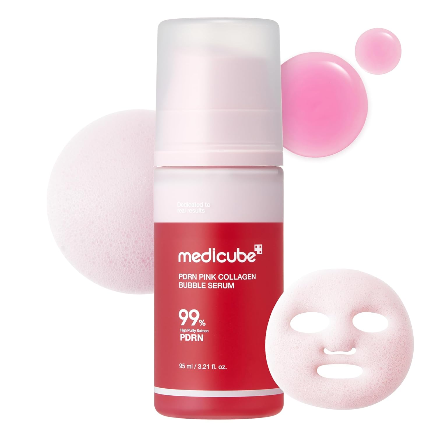 [ MEDICUBE ] PDRN Pink Collagen Bubble Serum  95ml / 3.21 fl.oz. - KosBeauty