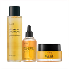 [ NACIFIC ] Fresh Herb Origin 3-Piece Skincare Set (Toner, Serum, Cream)