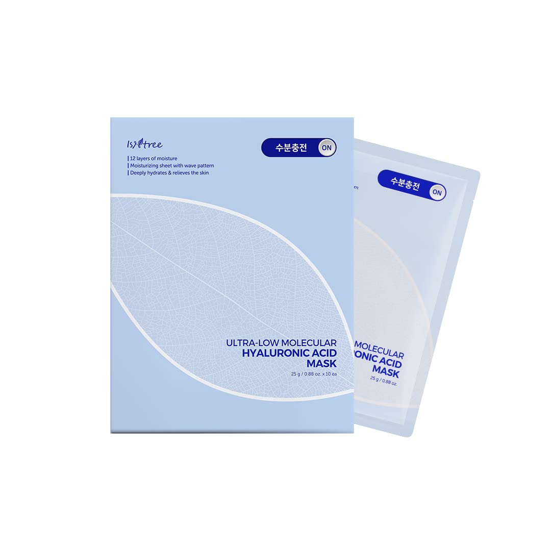 ISNTREE Ultra-low molecular Hyaluronic Acid Mask  25g / 0.88 fl.oz x 10ea