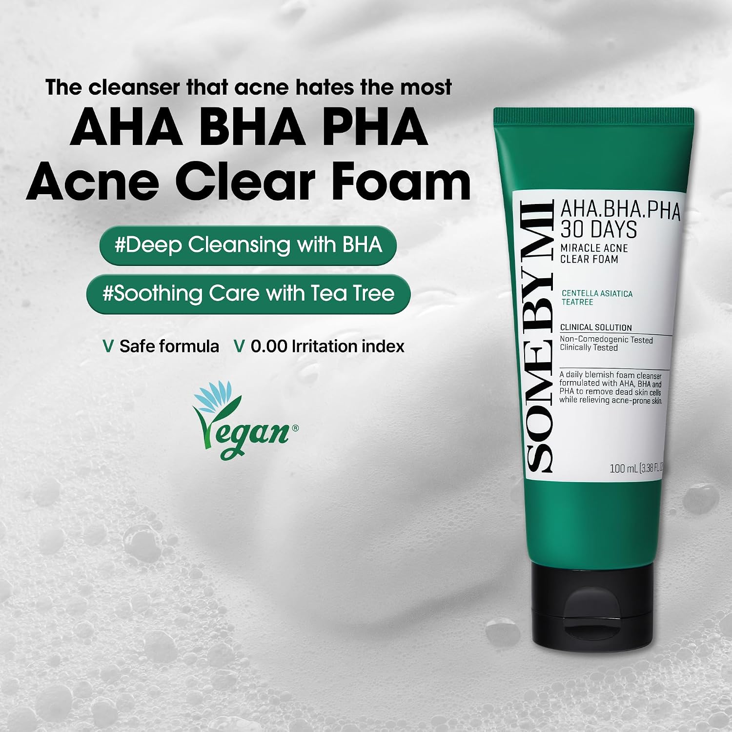 [ SOME BY MI ] AHA BHA PHA 30 Days Miracle Acne Clear Foam 100ml - KosBeauty