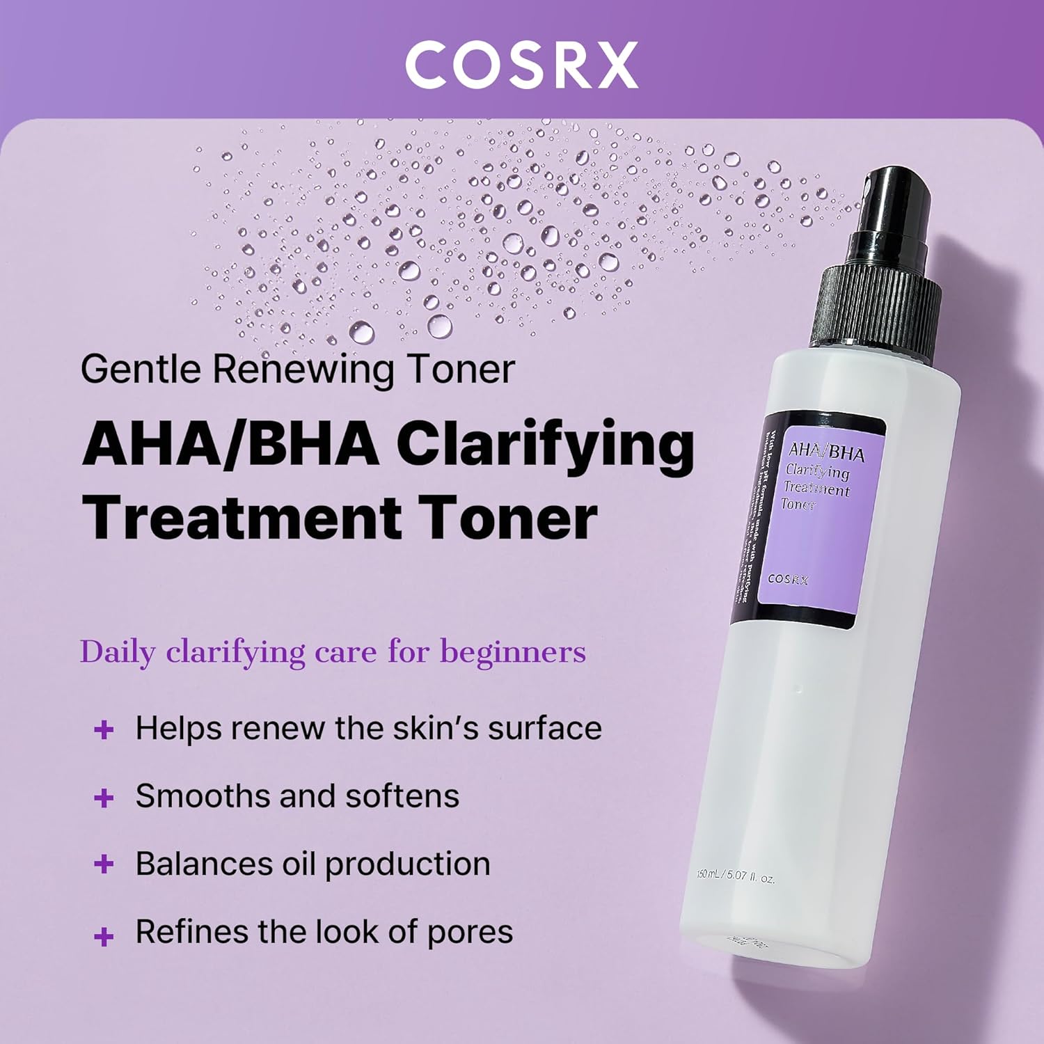 [ COSRX ] AHA / BHA Clarifying Treatment Toner 150ml - KosBeauty