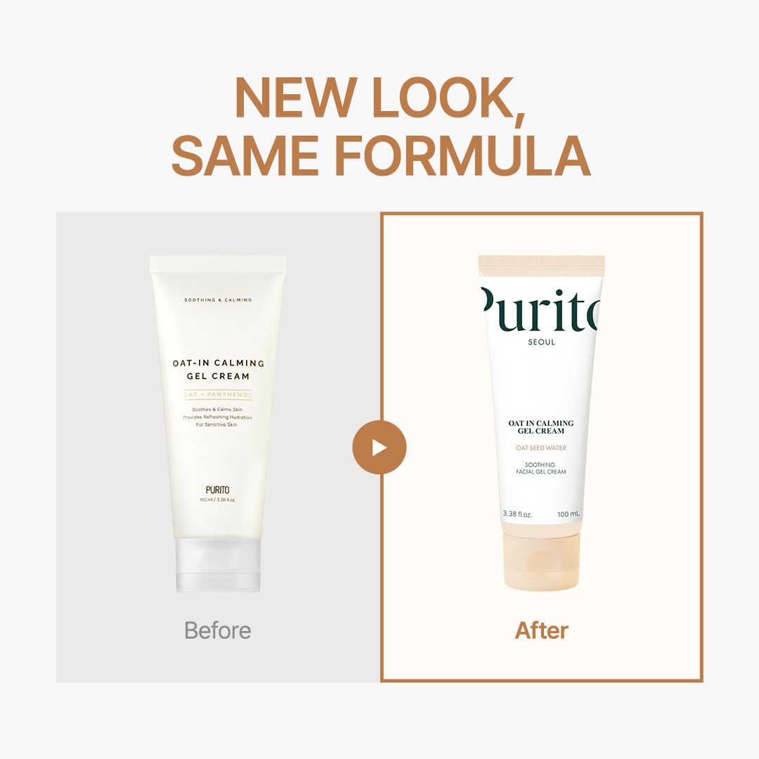 [ Purito ] Oat-In Calming Gel Cream Oat Seed Water Soothing Facial Gel Cream, 100ml / 3.38 fl. oz.