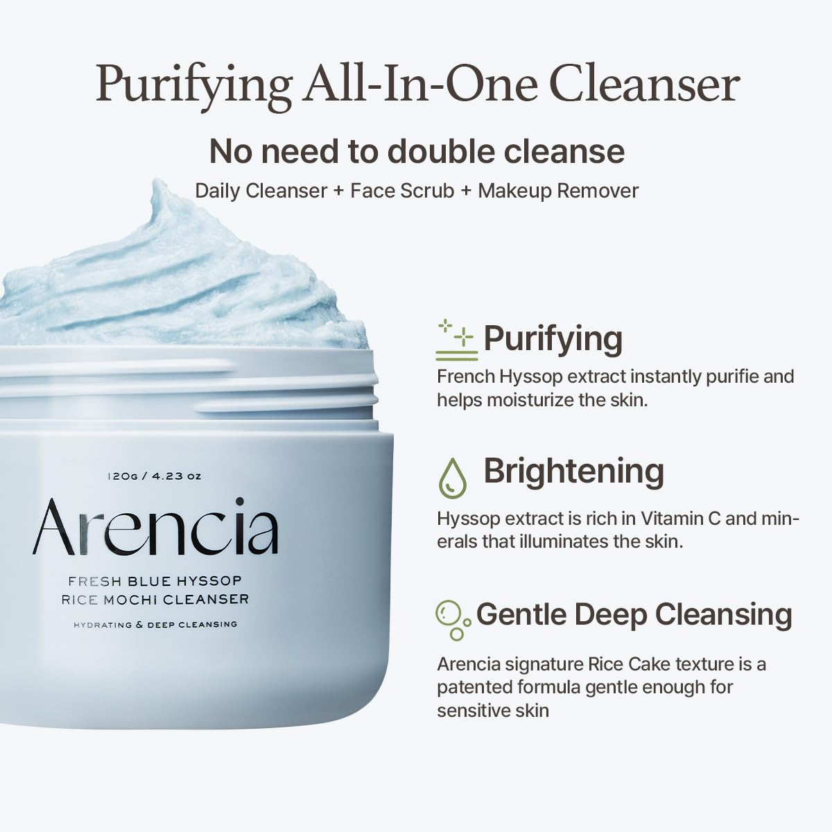 [ Arencia ] Rice Mochi Cleanser 120g / 4.23oz