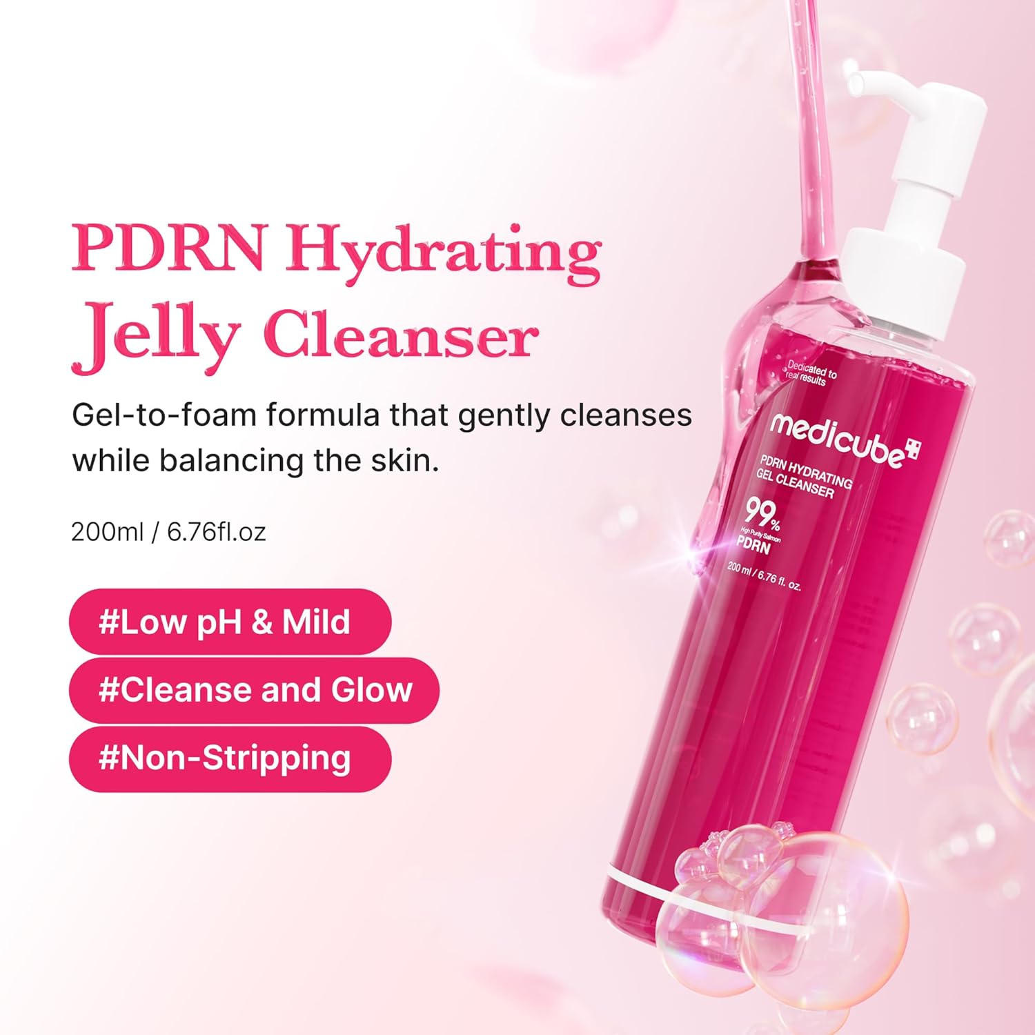 [ MEDICUBE ] PDRN Hydrating Gel Cleanser 99% High Purity Salmon PDRN 200ml / 6.76 fl.oz