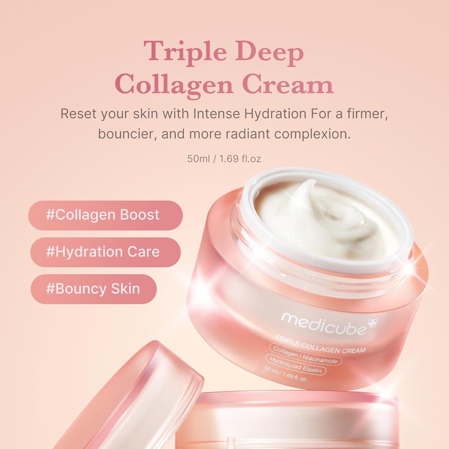 [ Medicube ] Age-R Booster Pro Pink + Collagen Jelly Cream 50ml + Triple Collagen Cream 50ml - KosBeauty