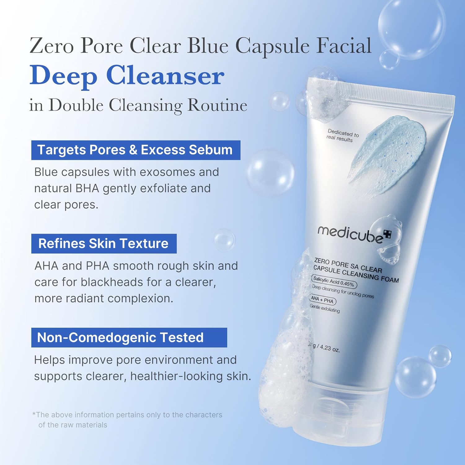 [ MEDICUBE ] ZERO PORE SA CLEAR CAPSULE CLEANSING FOAM 120g / 4.23 oz