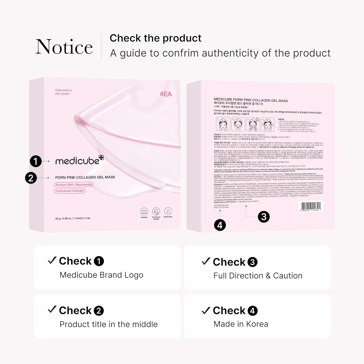 [ Medicube ] Collagen Set (PDRN Pink gel mask 4pc, Triple Collagen Serum, Triple Collagen Toner) - KosBeauty