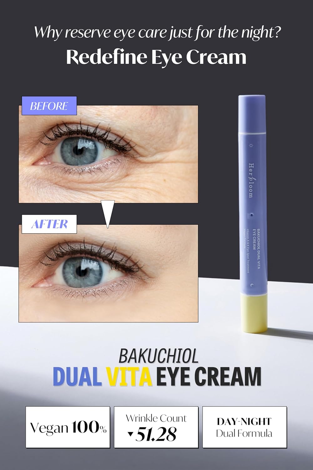 [ HERBLOOM ] Bakuchiol Dual Vita Eye Cream 0.53 fl.oz / 16ml