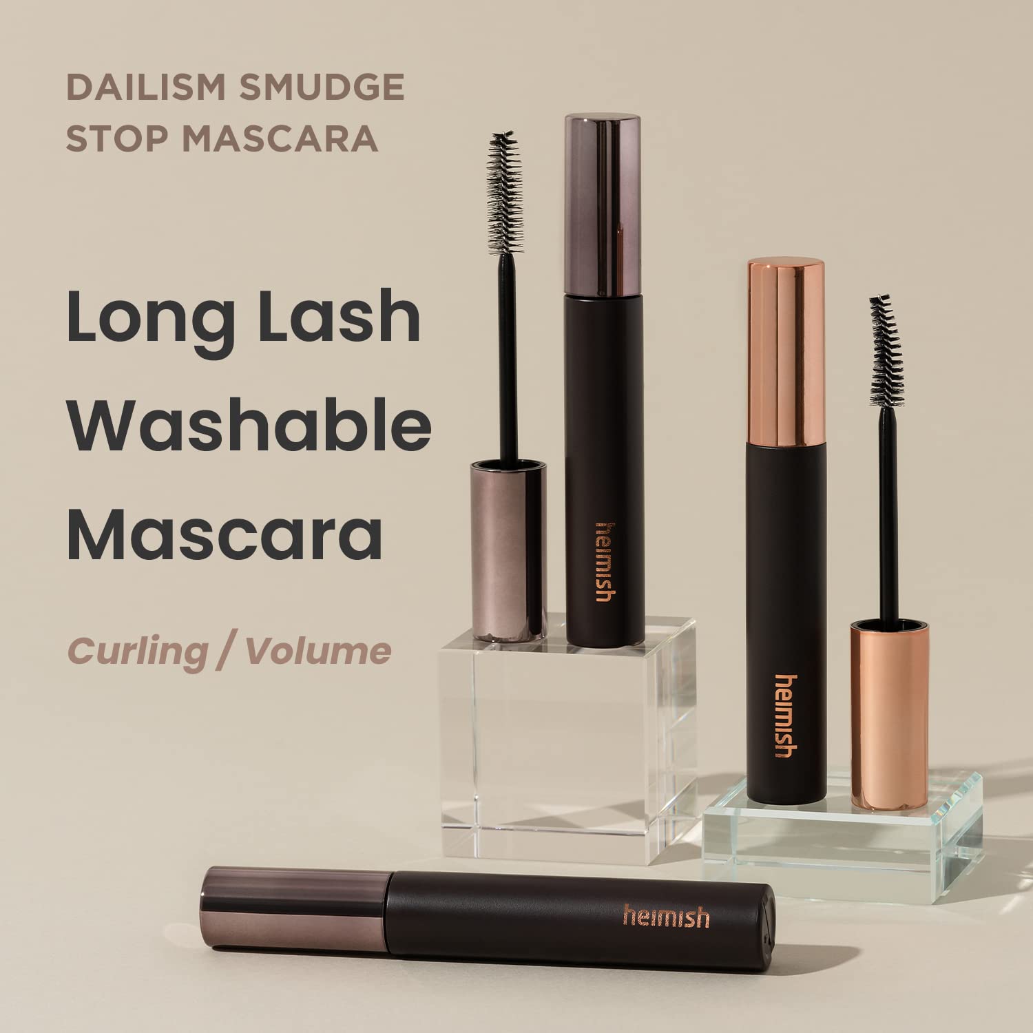 [ HEIMISH ] Dailism Smudge Stop Mascara Volume/Curling Black 0.32 oz / 9 g - KosBeauty