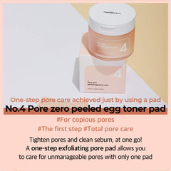 numbuzin No.4 Pore Zero Peeled Egg Toner Pad,190ml / 70 pads / 6.42fl.oz