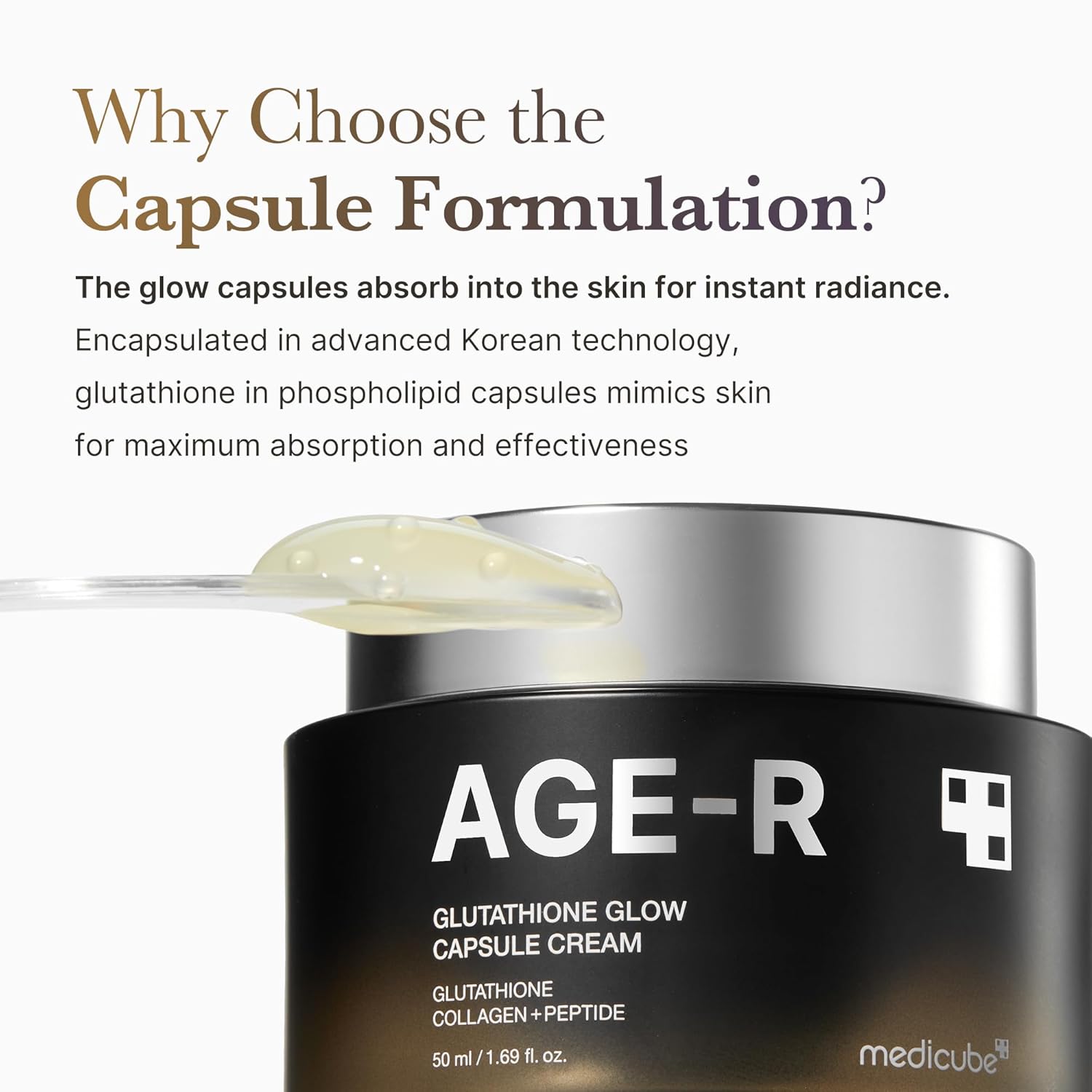 [ MEDICUBE ] AGE-R Glutathione Glow Capsule Cream 50ml / 1.69 fl. oz. - KosBeauty