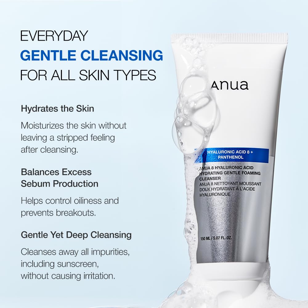 ANUA 8 Hyaluronic Acid Hydrating Gentle Foaming Cleanser 150 ml / 5.07fl.oz