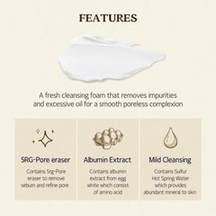 [ Skinfood ] Egg White Perfect Pore Cleansing Foam, 150ml - KosBeauty
