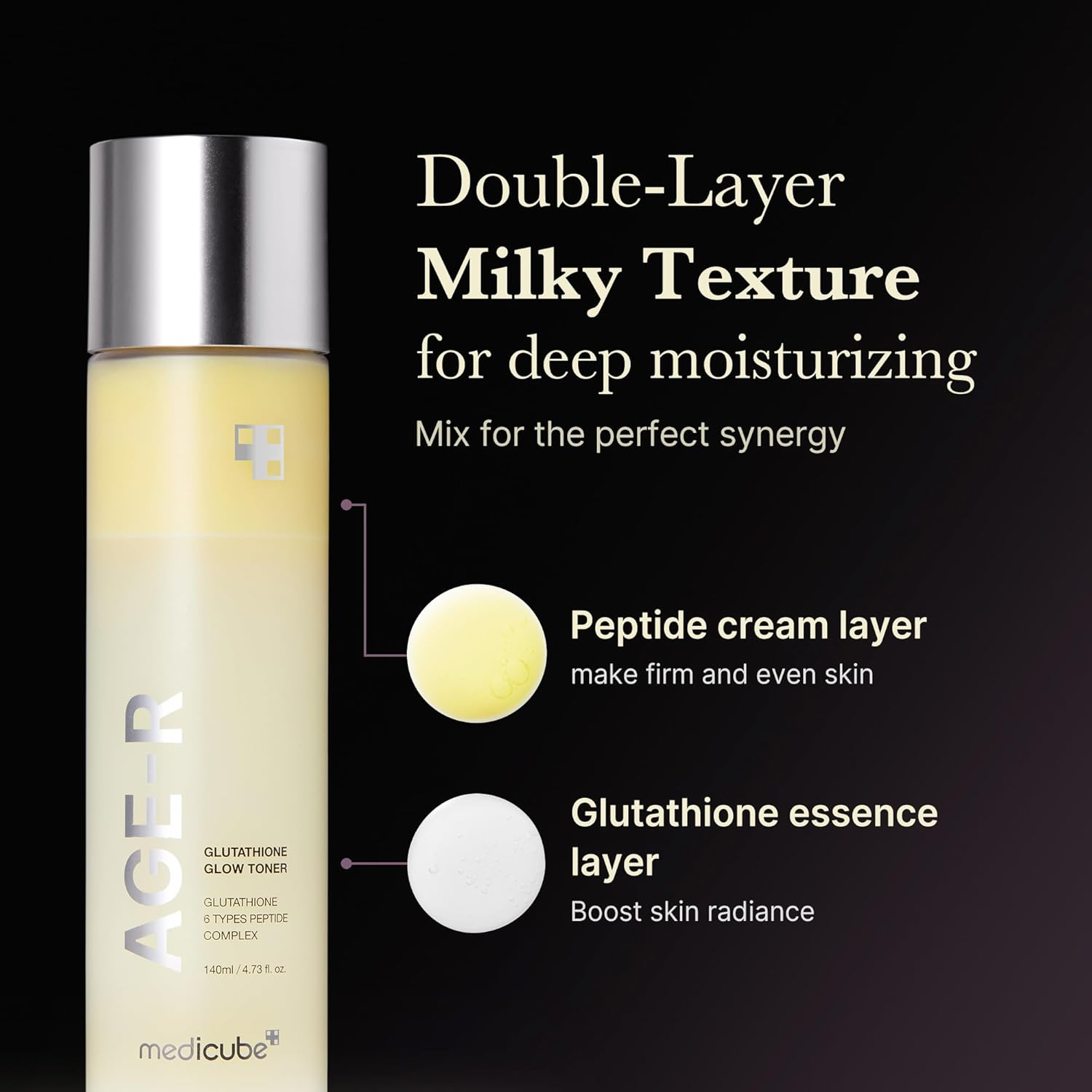 [ MEDICUBE ] AGE-R Glutathione Glow Toner 140ml / 4.73 fl.oz - KosBeauty