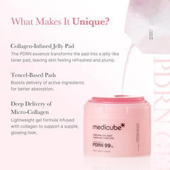 [ MEDICUBE ] PDRN Pink Collagen Toning Gel Toner Pad 120ml / 4.05 fl.oz (70pads)