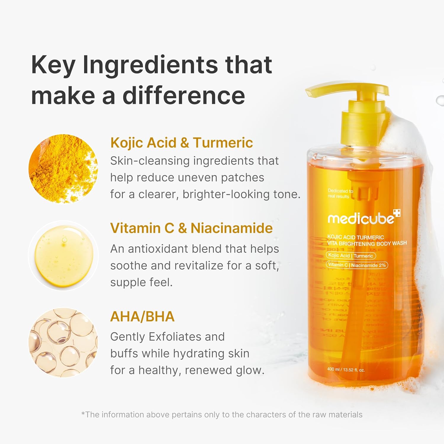 [ MEDICUBE ] Kojic Acid Turmeric Brightening Body Wash 400ml / 13.52 oz. - KosBeauty