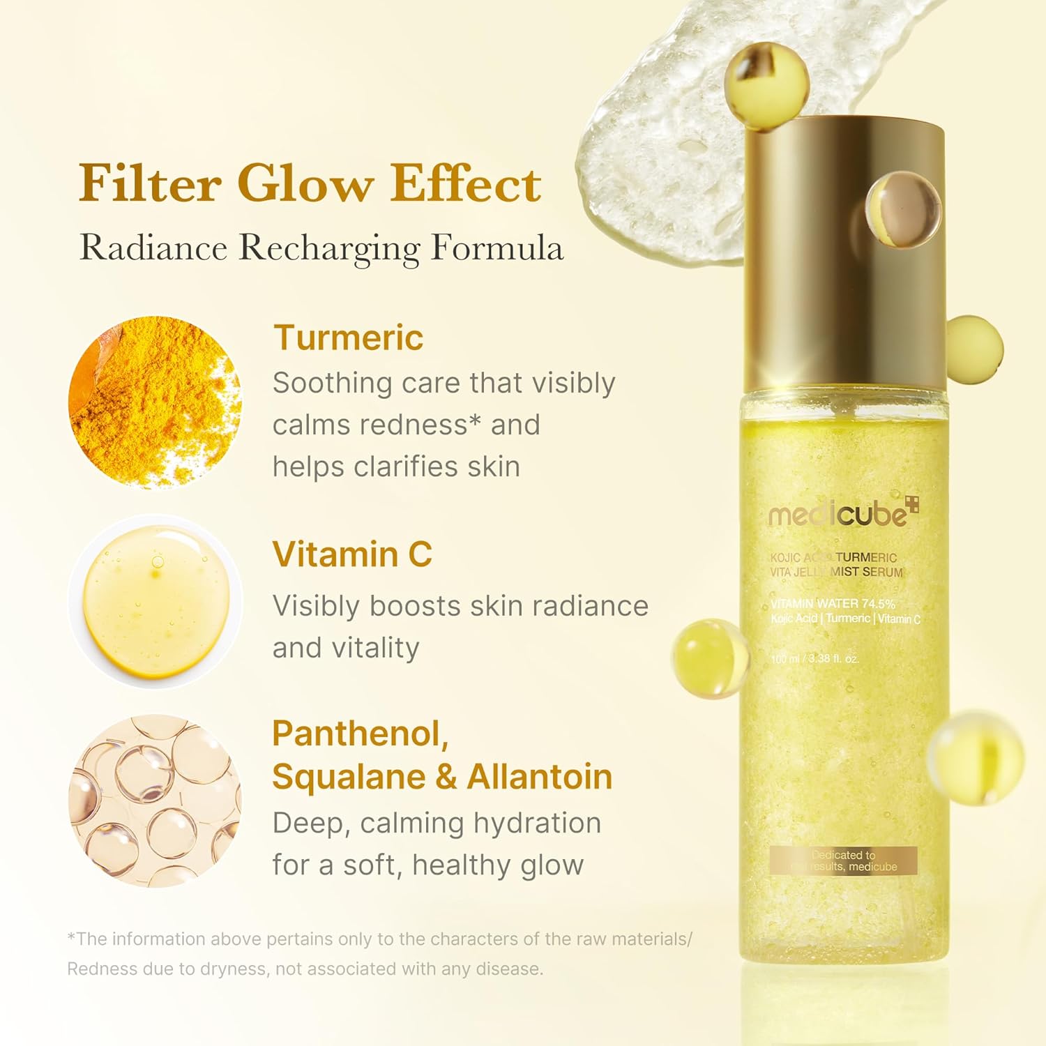 [ MEDICUBE ] Kojic Acid Turmeric Vita Jelly Mist Serum 100ml / 3.38 fl.oz. - KosBeauty