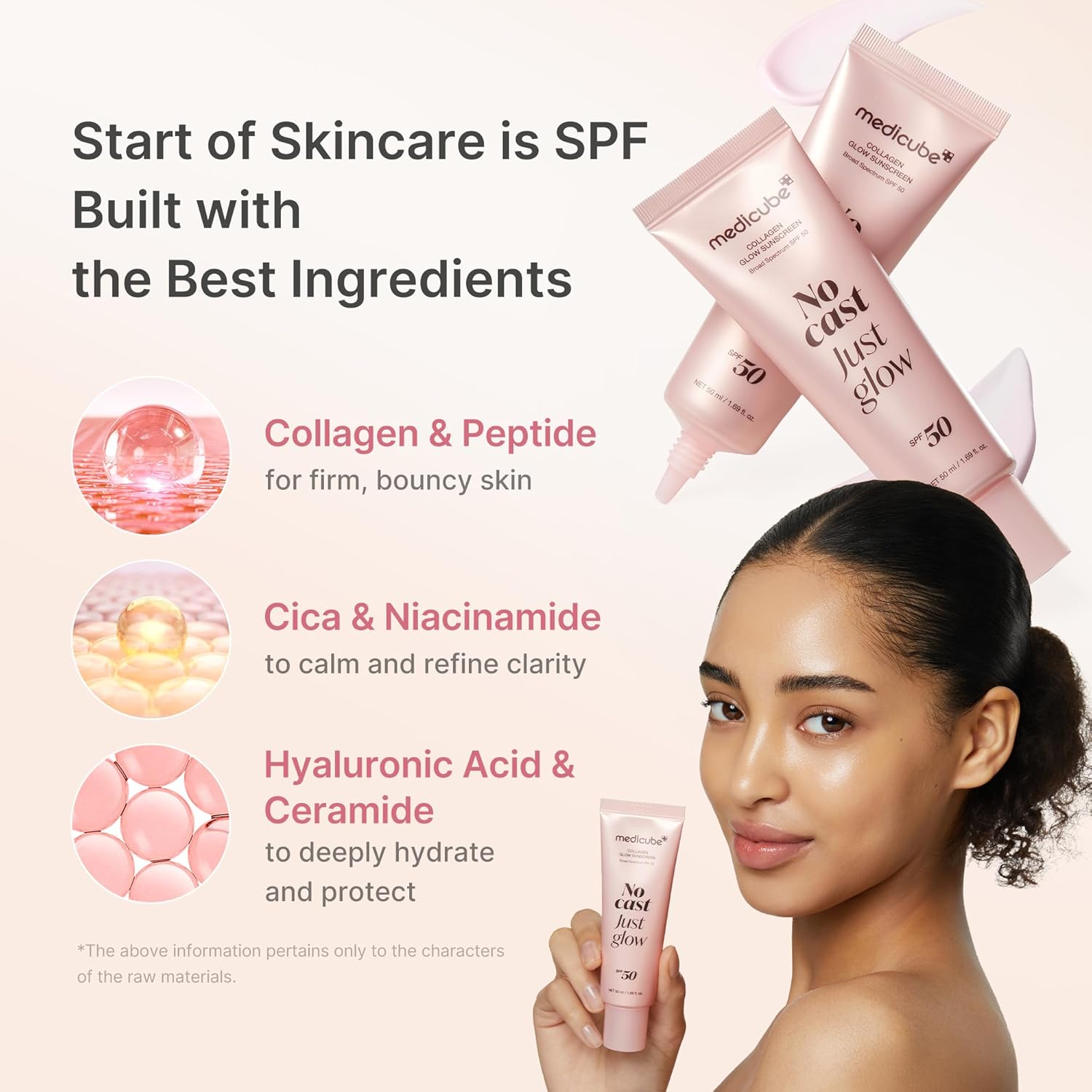 [ Medicube ] No Cast Just Glow Collagen Sunscreen | SPF 50, NET 50ml/ 1.69fl.oz. - KosBeauty