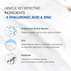 ANUA 8 Hyaluronic Acid Hydrating Gentle Foaming Cleanser 150 ml / 5.07fl.oz