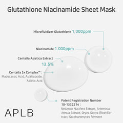 [ APLB ] Glutathione Niacinamide Sheet Mask 25ml 10ea