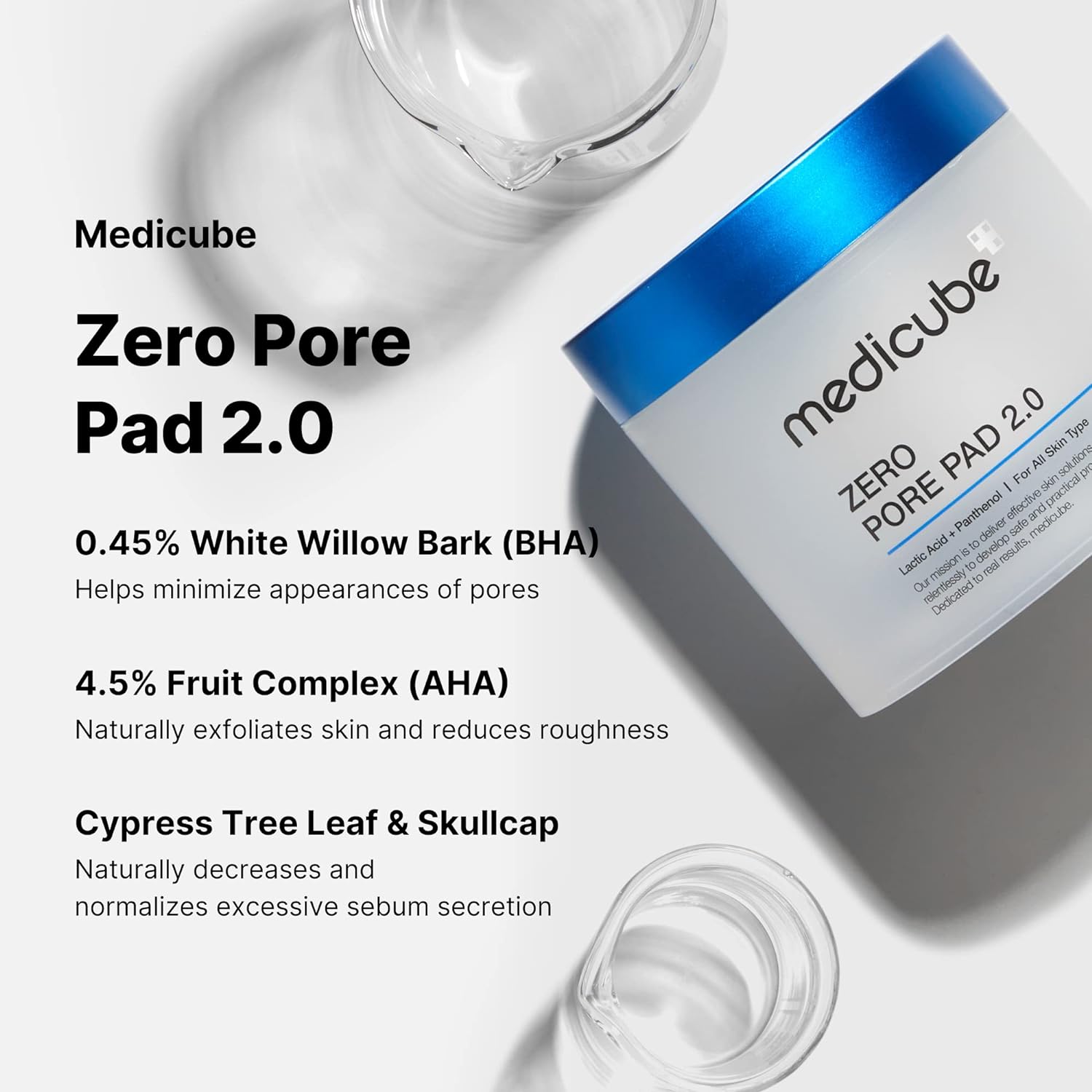 [ MEDICUBE ] ZERO PORE PAD 2.0 155g, 5.46oz (70 pads)
