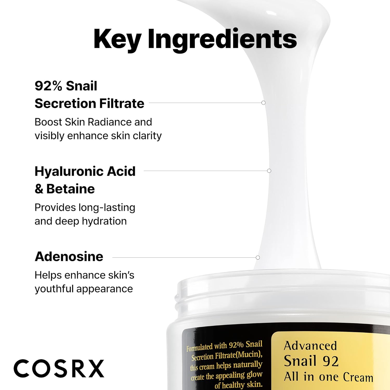 [ COSRX ] Advanced Snail 92 All in one cream 100ml - KosBeauty