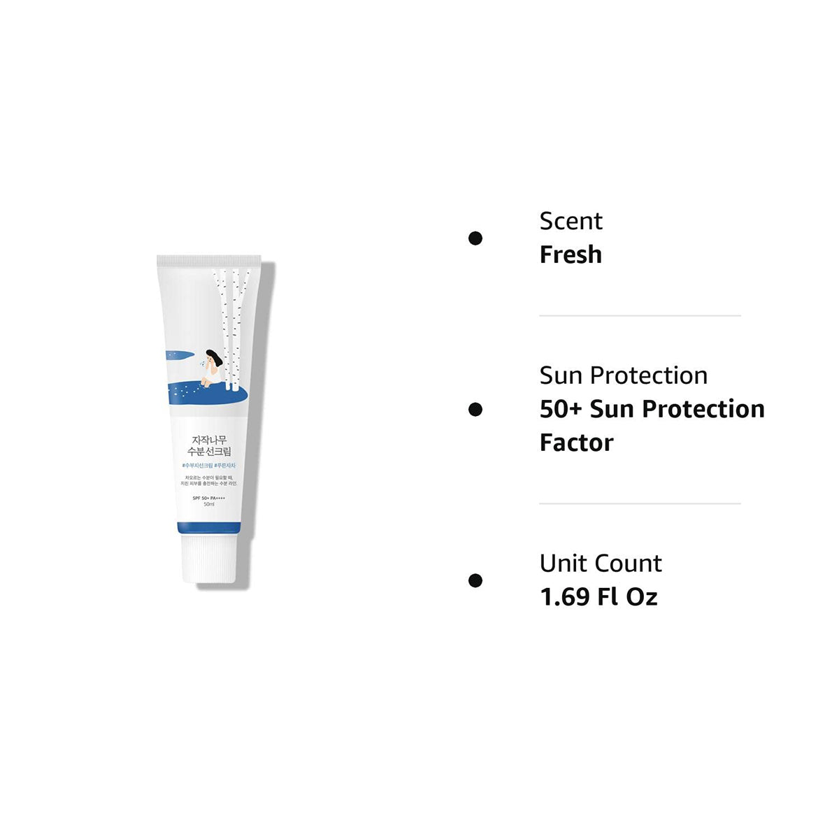 ROUND LAB Birch Moisturizing Sunscreen SPF 50+, PA++++ 50mL