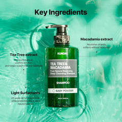 [ KUNDAL ] TEA Tree Macadamia Deep Cleansing Shampoo 500ml / 16.90 fl.oz