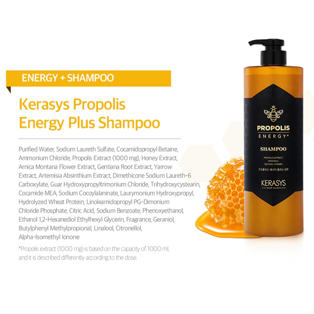 Kerasys Propolis Energy Plus Shampoo for Damaged Hair, 1000ml / 1 L