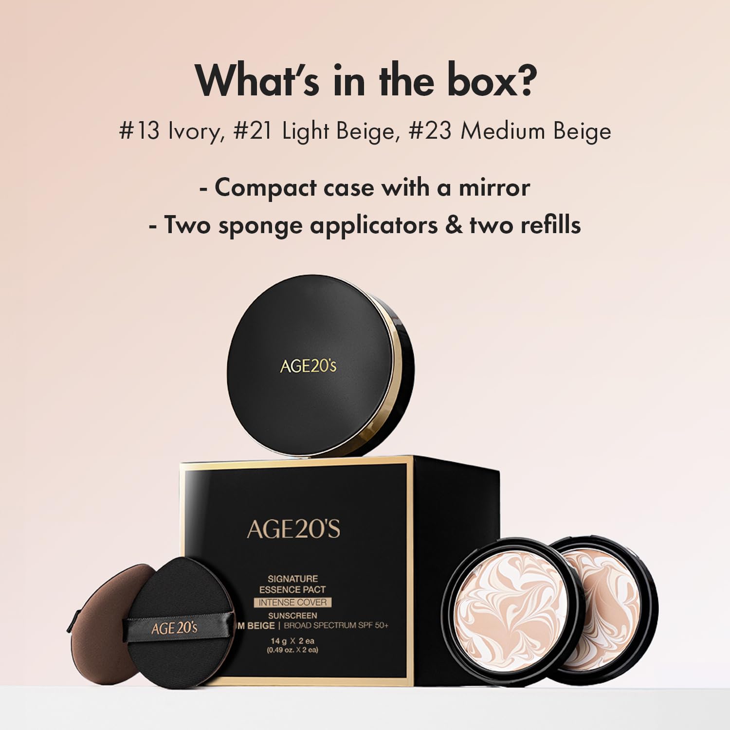 AGE 20's  UV Defense Hydro Calming Sunscreen SPF 60+ 50ml + Signature Intense Sunscreen SPF 50+ Foundation