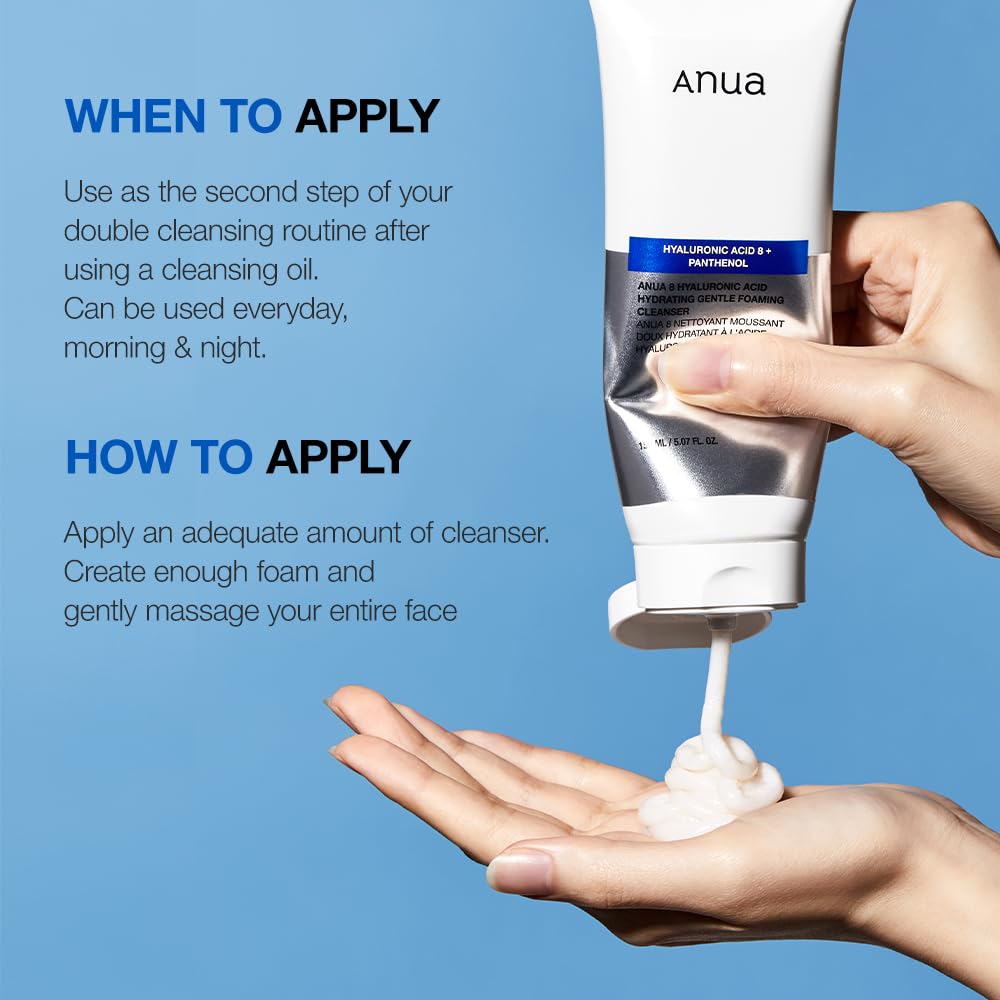 ANUA 8 Hyaluronic Acid Hydrating Gentle Foaming Cleanser 150 ml / 5.07fl.oz