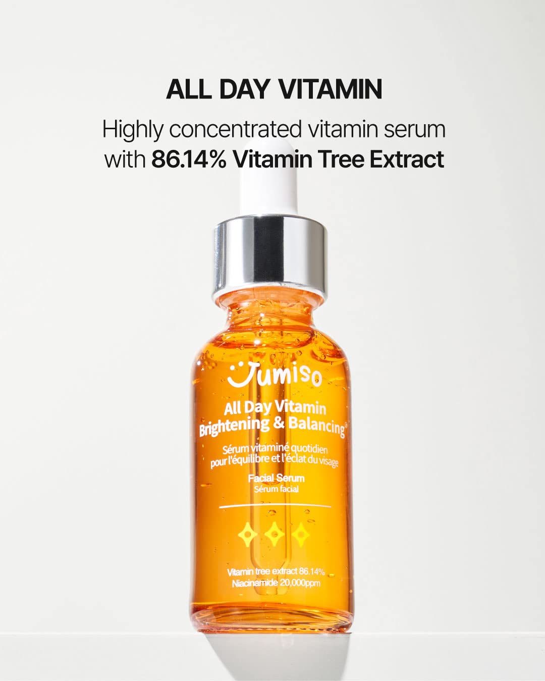 JUMISO All Day Vitamin Serum, Brightening & Balancing Facial Serum 30ml, 1.01 fl oz
