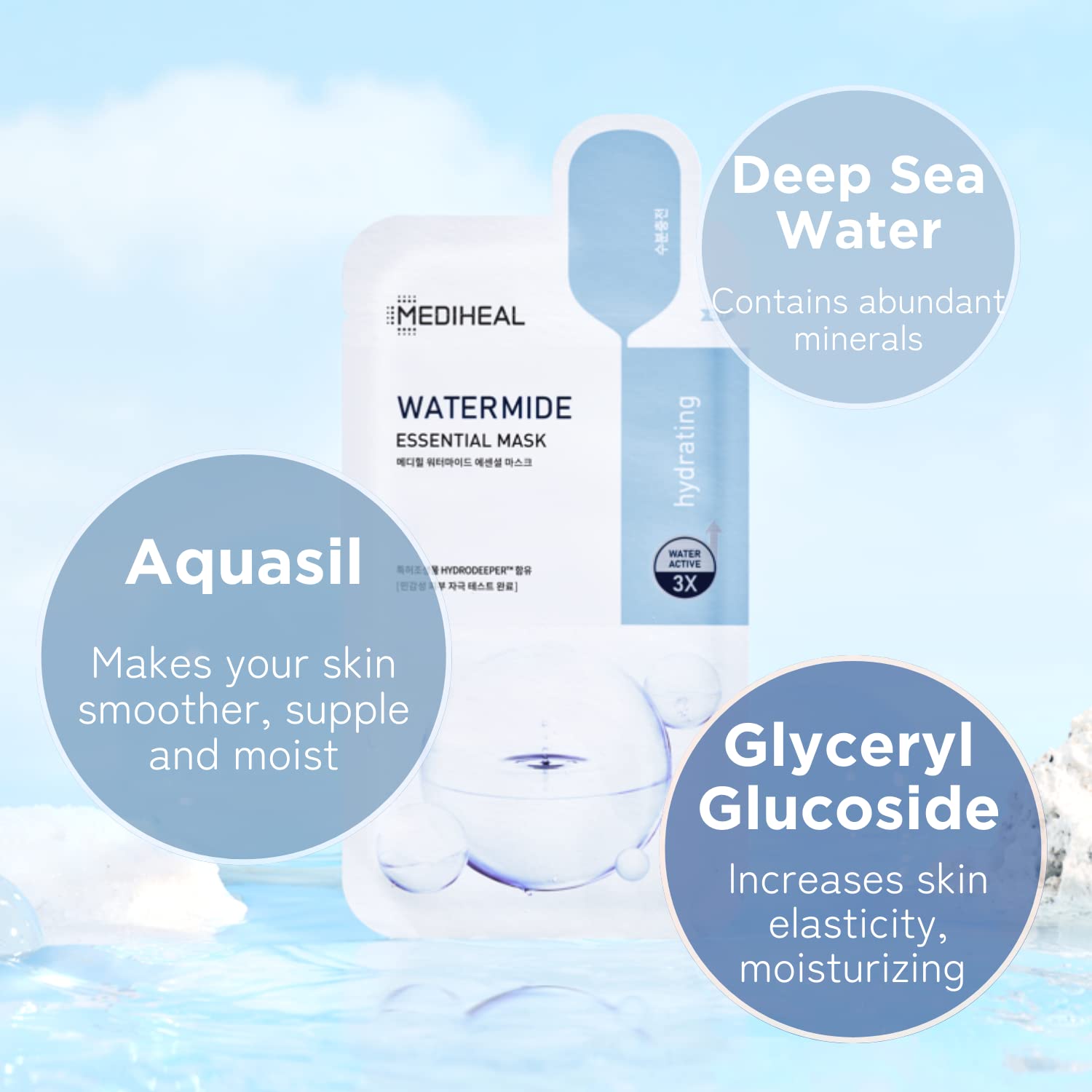 [ MEDIHEAL ] The WATERMIDE Essential Mask 10-PACK