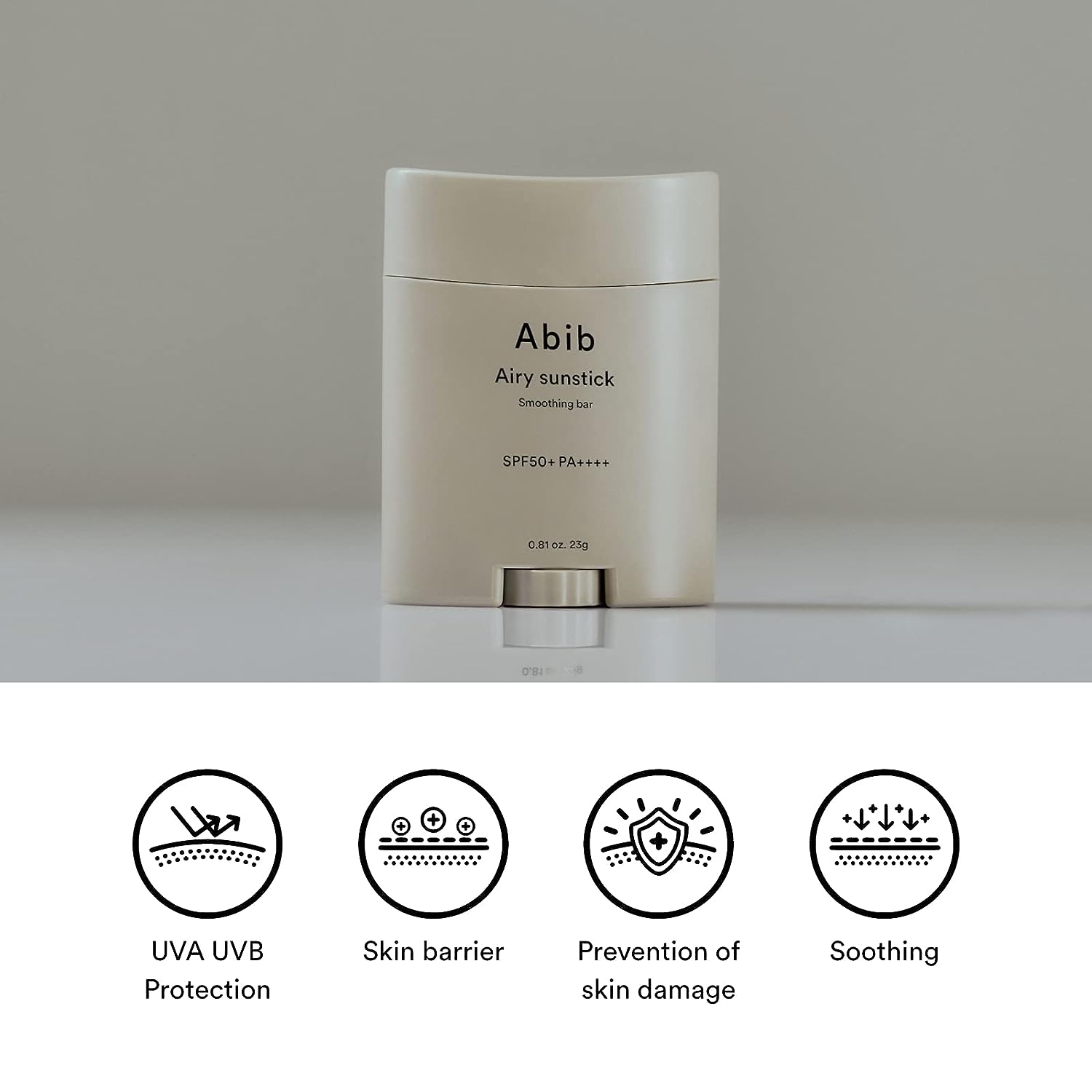 Abib Airy sunstick Smoothing bar SPF50+, 23g 0.81 oz.