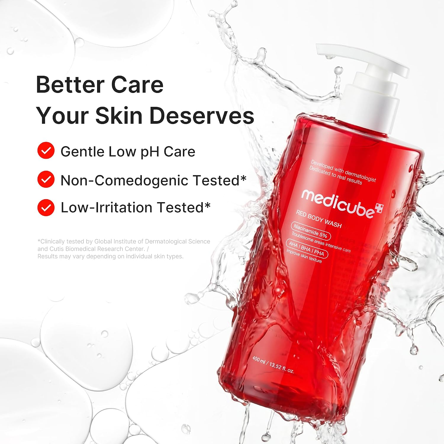 [ MEDICUBE ] Red Acne Body Wash 3.0 400ml / 13.52 fl.oz. - KosBeauty