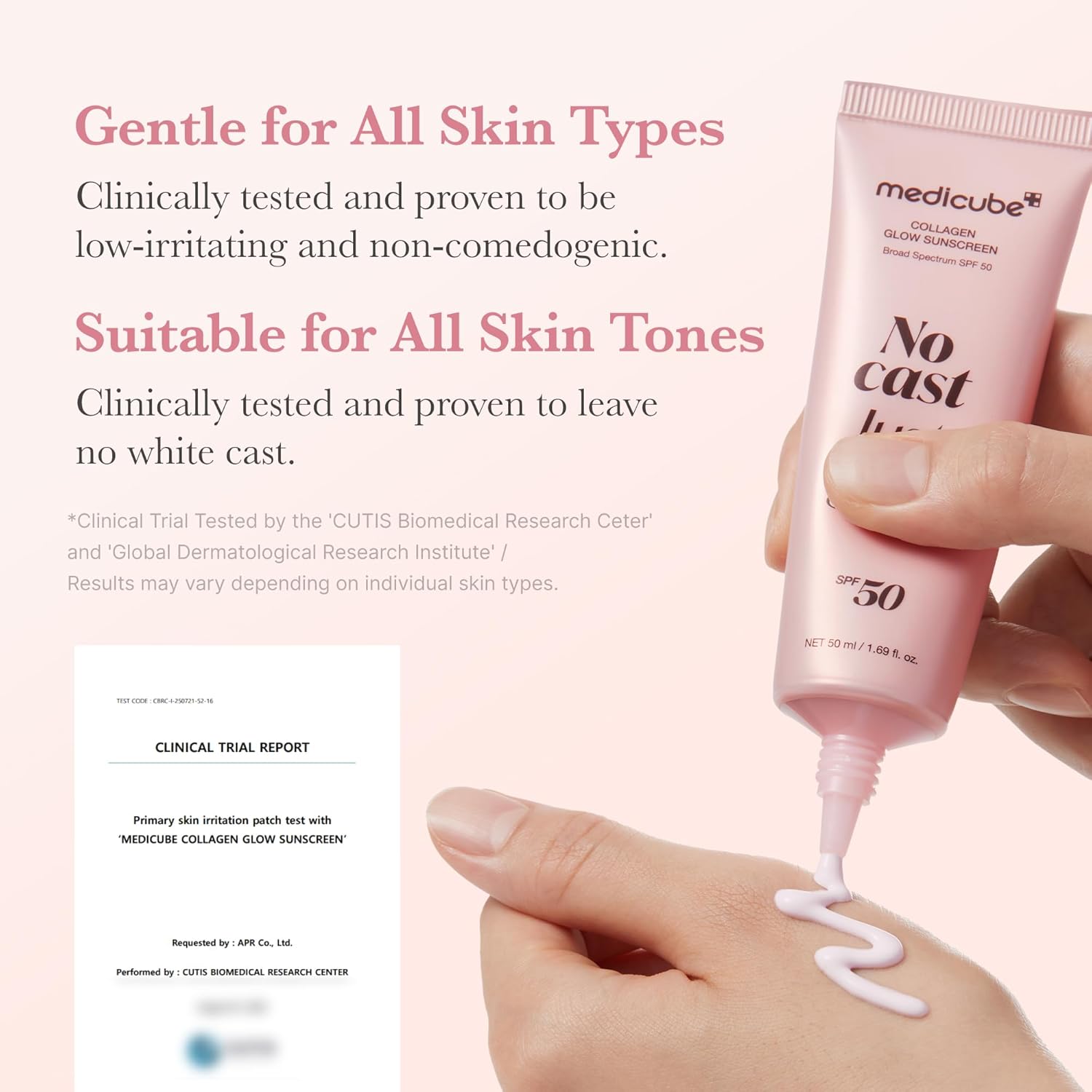 [ Medicube ] No Cast Just Glow Collagen Sunscreen | SPF 50, NET 50ml/ 1.69fl.oz. - KosBeauty