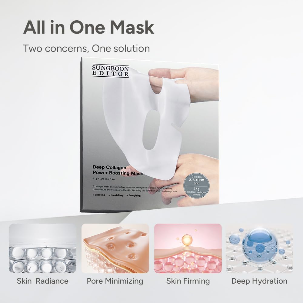 [ SUNGBOON EDITOR ] Deep Collagen Power Boosting Mask 37g/ 130oz x 4ea