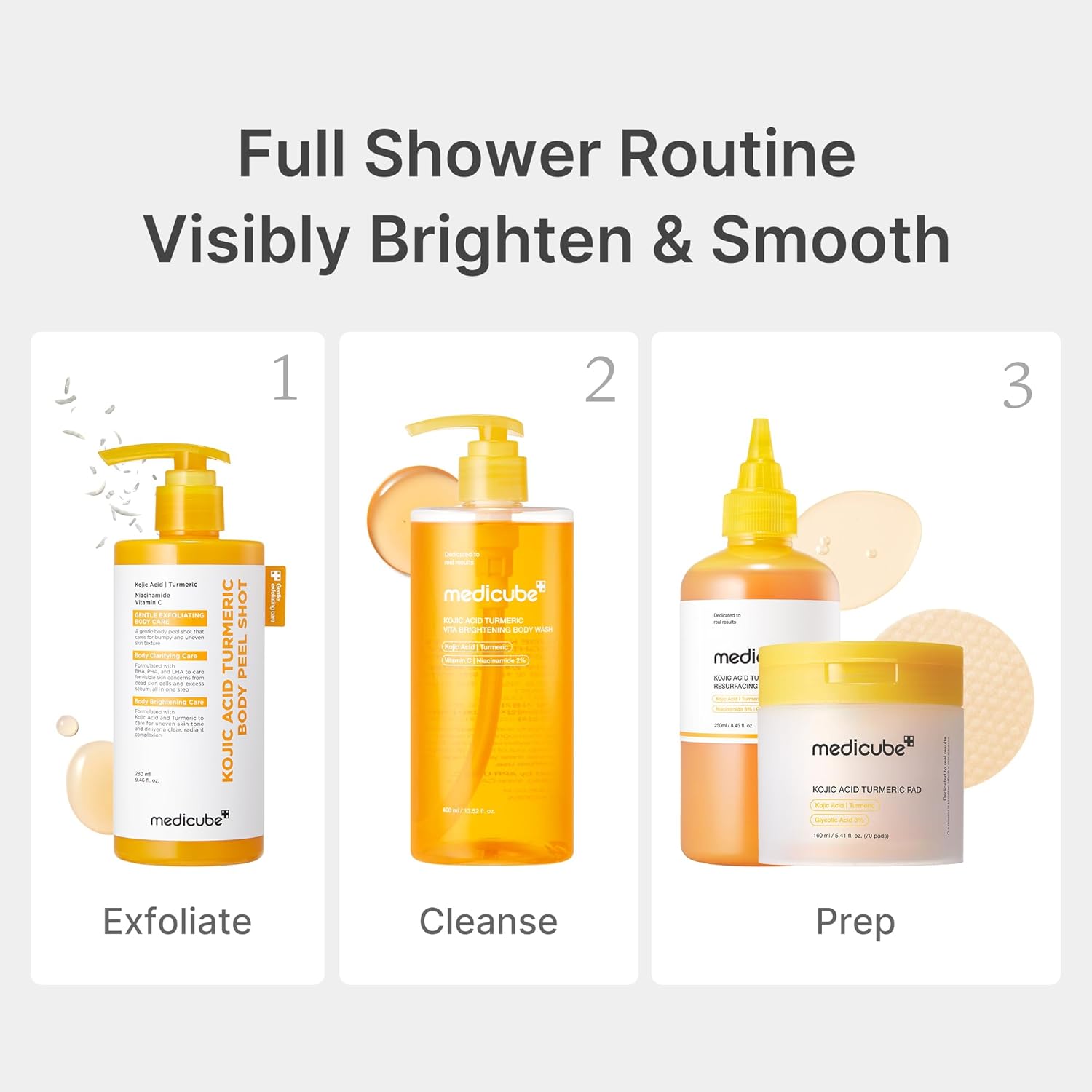 [ MEDICUBE ] Kojic Acid Turmeric Brightening Body Wash 400ml / 13.52 oz. - KosBeauty