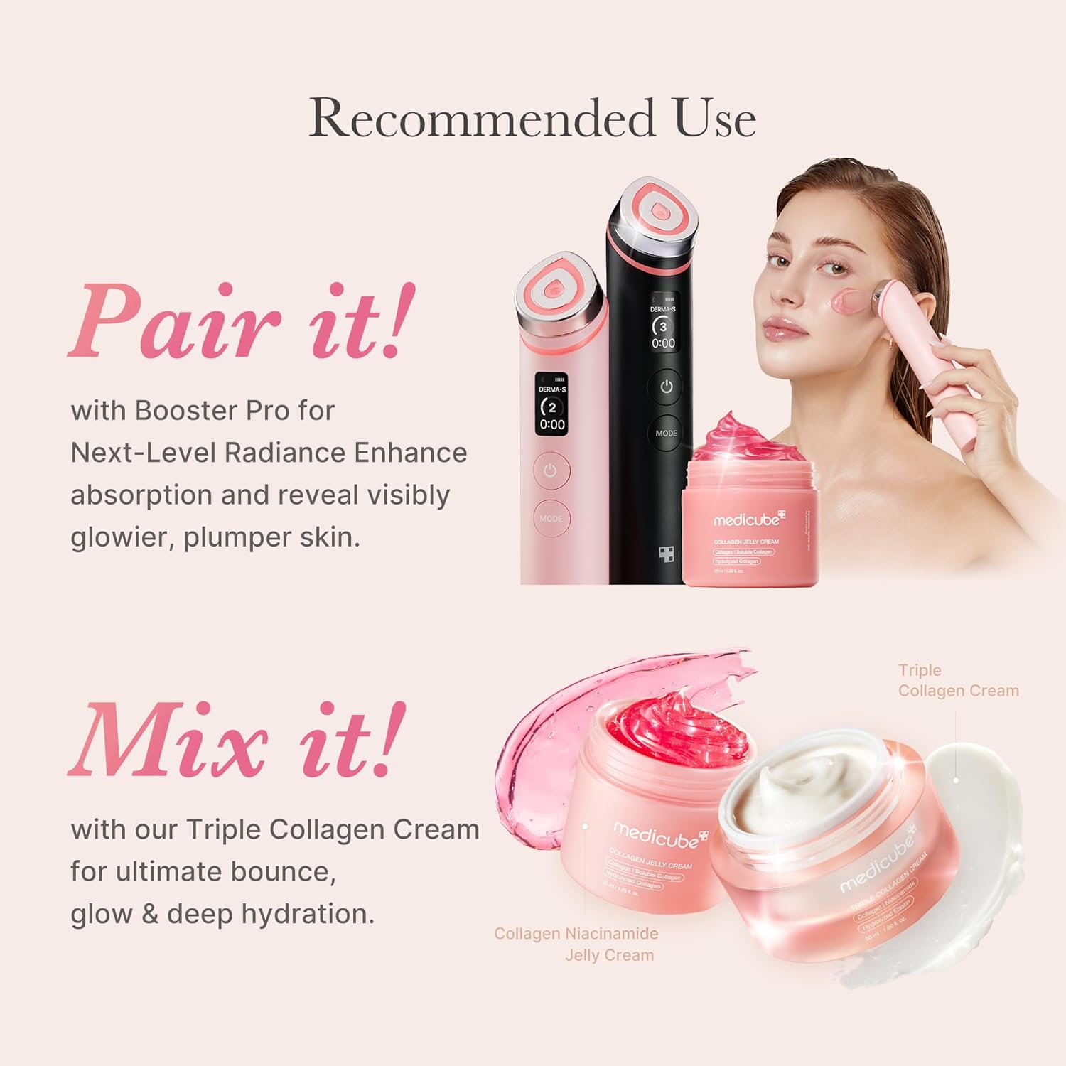 [ Medicube ] Age-R Booster Pro Pink + Collagen Jelly Cream 50ml - KosBeauty