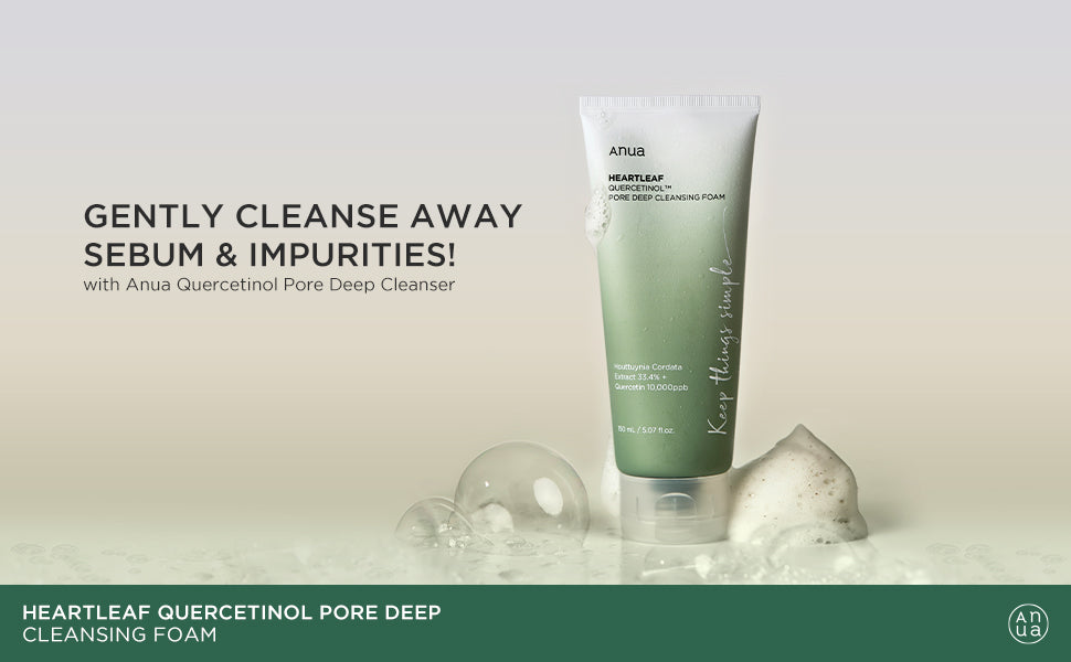 ANUA Heartleaf Quercetinol Pore Deep Cleansing Foam, 150 ml & Anua Heartleaf Pore Control Cleansing Oil 200ml